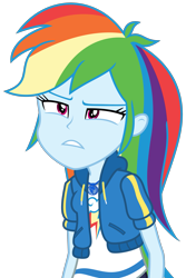 Size: 1881x2819 | Tagged: safe, artist:sketchmcreations, imported from derpibooru, rainbow dash, equestria girls, equestria girls series, holidays unwrapped, spoiler:eqg series (season 2), clothes, dashing through the mall, female, frown, geode of super speed, gritted teeth, high res, hoodie, magical geodes, simple background, solo, squint, transparent background, vector