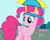 Size: 454x360 | Tagged: safe, imported from derpibooru, pinkie pie, pegasus, pony, 2009, generation b, hat, looking down, misspelling, my little pony adventures, pegasus pinkie pie, pinky pie, prototype, race swap, show bible, show pilot, smiling, start of ponies, umbrella, umbrella hat