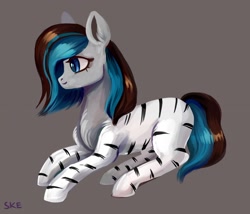 Size: 1400x1200 | Tagged: safe, artist:ske, imported from derpibooru, oc, oc only, oc:birch, earth pony, hybrid, pony, zebra, zony, birch, birch bark, birch tree, female, lying down, oc solo, prone, smiling, solo, solo female