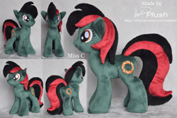 Size: 1980x1320 | Tagged: safe, artist:wdeleon, imported from derpibooru, oc, oc only, oc:miss c, earth pony, pony, aperture science, commission, craft, custom, earth pony oc, female, irl, mare, multiple angles, photo, plushie, portal (valve), smiling, solo, standing, toy