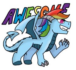 Size: 974x900 | Tagged: safe, artist:lordpuhadk, imported from derpibooru, rainbow dash, dragon, dragoness, dragonified, female, rainbow dragon, solo, species swap, wings