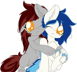 Size: 4070x3790 | Tagged: safe, artist:beigedraws, imported from derpibooru, pegasus, pony, duo, high res, hug, simple background, transparent background