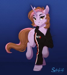 Size: 1600x1800 | Tagged: safe, artist:silentwulv, imported from derpibooru, oc, oc only, pony, unicorn, mass effect, solo