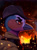 Size: 1500x2020 | Tagged: safe, artist:mrscroup, imported from derpibooru, oc, oc only, oc:ceraon hattingh, griffon, equestria at war mod, ash, beak, bust, clothes, coat, cowboy hat, embers, fire, griffon oc, hat, male, military uniform, portrait, rubble, ruin, ruins, smoke, solo, uniform