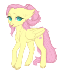 Size: 1476x1700 | Tagged: safe, artist:sannoe, imported from derpibooru, fluttershy, pegasus, pony, female, mare, simple background, solo, white background