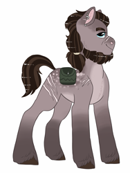 Size: 1393x1848 | Tagged: safe, artist:moccabliss, imported from derpibooru, oc, oc only, pony, magical gay spawn, male, offspring, parent:big macintosh, parent:rockhoof, parents:rockmac, scar, simple background, solo, stallion, unshorn fetlocks, white background