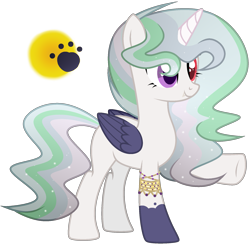 Size: 1835x1796 | Tagged: safe, artist:dayspringsentryyt, imported from derpibooru, oc, oc only, alicorn, hybrid, pony, colored wings, female, interspecies offspring, jewelry, mare, offspring, parent:discord, parent:princess celestia, parents:dislestia, simple background, solo, transparent background, wings
