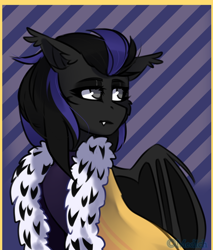 Size: 900x1057 | Tagged: safe, artist:mediasmile666, imported from derpibooru, oc, oc only, bat pony, pony, abstract background, bat pony oc, bat wings, female, mare, solo, wings