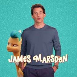 Size: 716x716 | Tagged: safe, imported from derpibooru, hitch trailblazer, human, pony, g5, irl, irl human, james marsden, photo, voice actor