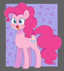 Size: 1593x1760 | Tagged: safe, artist:ch-chau, imported from derpibooru, pinkie pie, earth pony, pony, blushing, cute, diapinkes, happy, open mouth, simple background, smiling, solo