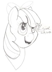 Size: 751x1037 | Tagged: safe, artist:equalizerthepegasus, imported from derpibooru, apple bloom, earth pony, pony, female, filly, sketch, solo