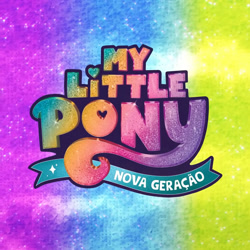 Size: 1080x1080 | Tagged: safe, imported from derpibooru, abstract background, g5, my little pony: a new generation, my little pony: a new generation logo, no pony, official, portuguese