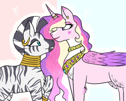 Size: 1000x800 | Tagged: safe, artist:sadtvprince, imported from derpibooru, princess cadance, zecora, alicorn, crack shipping, female, infidelity, lesbian, shipping, zecadance