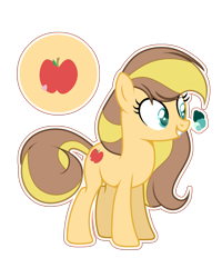 Size: 2000x2500 | Tagged: safe, artist:stardustshadowsentry, imported from derpibooru, oc, oc only, oc:sugar apple, earth pony, pony, female, high res, mare, offspring, parent:applejack, parent:caramel, parents:carajack, simple background, solo, transparent background