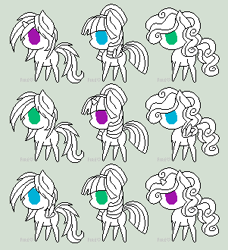 Size: 301x330 | Tagged: safe, artist:firepony-bases, imported from derpibooru, oc, oc only, earth pony, pegasus, pony, unicorn, base, chibi, deviantart green, green background, lineart, ms paint base, simple background