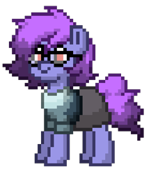 Size: 353x407 | Tagged: safe, artist:kensapony, imported from derpibooru, oc, oc only, oc:kensapony, earth pony, pony, pony town, clothes, earth pony oc, female, glasses, gradient clothes, gradient mane, gradient tail, mare, shirt, simple background, skirt, transparent background