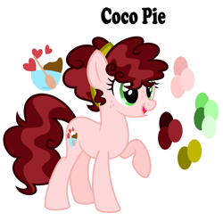 Size: 2459x2439 | Tagged: safe, artist:sunsetsparkle129, imported from derpibooru, oc, oc only, oc:coco pie, earth pony, pony, female, freckles, high res, mare, offspring, parent:cheese sandwich, parent:pinkie pie, parents:cheesepie, reference sheet, simple background, solo, white background