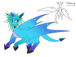 Size: 1600x1200 | Tagged: safe, artist:felune-bun, imported from derpibooru, oc, oc only, dracony, dragon, hybrid, pony, duo, hoof shoes, simple background, starry wings, transparent background, wings