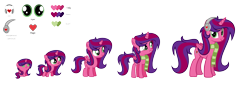 Size: 4447x1557 | Tagged: safe, artist:darbypop1, imported from derpibooru, oc, oc only, oc:alyssa rice, alicorn, pony, 5-year-old, age progression, baby, baby pony, clothes, female, filly, high res, mare, scarf, simple background, solo, teenager, transparent background