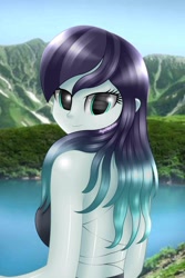 Size: 2000x3000 | Tagged: safe, artist:aryatheeditor, imported from derpibooru, coloratura, equestria girls, adorasexy, bare shoulders, bedroom eyes, bikini, breasts, bust, clothes, countess coloratura, cute, digital art, eyebrows, female, high res, jewelry, lake, looking at you, outfit, pose, rara, regalia, sexy, shiny, skirt, sleeveless, smiling, smiling at you, solo, swimsuit, thighs