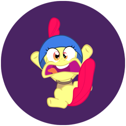 Size: 579x579 | Tagged: safe, artist:tardifice, imported from derpibooru, apple bloom, earth pony, pony, adorabloom, cute, falling, female, filly, helmet, open mouth, solo, volumetric mouth