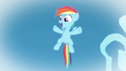 Size: 1280x720 | Tagged: safe, imported from derpibooru, screencap, rainbow dash, pegasus, pony, newbie dash, season 6, cute, dashabetes, female, filly, filly rainbow dash, flying, open mouth, smiling, solo, younger