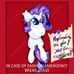 Size: 2500x2500 | Tagged: safe, artist:rurihal, imported from derpibooru, rarity, pony, unicorn, and then there's rarity, bronybait, cute, emergency glass, emergency pony, hair over one eye, high res, looking at you, raribetes, rurihal is try murder us