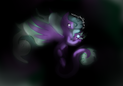 Size: 1200x840 | Tagged: safe, artist:sunniesfunthecupcake, imported from derpibooru, oc, oc only, pegasus, pony, seapony (g4), dark, female, fish tail, flowing mane, ocean, seaponified, signature, solo, species swap, spread wings, tail, underwater, water, wings