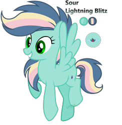 Size: 2551x2618 | Tagged: safe, artist:cheekycheesefan101, artist:lightning-chaseryt, imported from derpibooru, oc, oc only, oc:sour lightning blitz, pegasus, pony, female, high res, magical lesbian spawn, mare, offspring, parent:applejack, parent:rainbow dash, parents:appledash, simple background, solo, transparent background