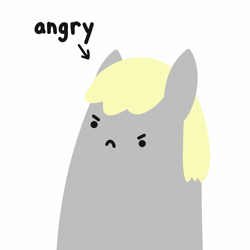 Size: 2048x2048 | Tagged: safe, artist:2merr, derpy hooves, :c, >:c, angry, blob ponies, dot eyes, drawn on phone, female, frown, simple background, solo, white background