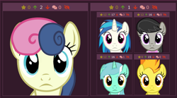 Size: 494x275 | Tagged: artist needed, safe, edit, imported from ponybooru, bon bon, dj pon-3, octavia melody, spitfire, sweetie drops, vinyl scratch, earth pony, pegasus, pony, unicorn, :c, bowtie, bust, female, frown, looking at you, mare, meta, portrait, simple background, solo, transparent background