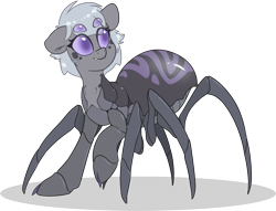 Size: 1948x1491 | Tagged: safe, artist:fluffyxai, imported from derpibooru, oc, oc only, oc:nightshade moonlight, drider, monster pony, original species, spider, spiderpony, claws, fangs, multiple eyes, pony hybrid, simple background, spider legs, transparent background