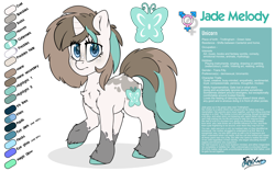 Size: 8000x5000 | Tagged: safe, artist:fluffyxai, imported from derpibooru, oc, oc only, oc:jade melody, unicorn, female, filly, mare, reference sheet, text, transgender