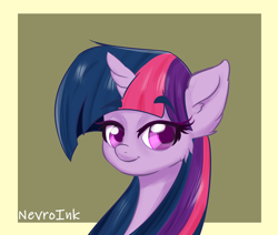 Size: 1280x1084 | Tagged: safe, artist:inky_mitts, artist:inkypuso, imported from derpibooru, part of a set, twilight sparkle, pony, bust, cheek fluff, colored pupils, eyebrows, eyebrows visible through hair, female, mare, solo