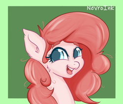 Size: 1280x1084 | Tagged: safe, artist:inky_mitts, artist:inkypuso, imported from derpibooru, part of a set, pinkie pie, earth pony, pony, bust, colored pupils, eyebrows, female, mare, open mouth, open smile, smiling, solo