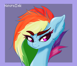 Size: 1280x1084 | Tagged: safe, artist:inky_mitts, artist:inkypuso, imported from derpibooru, part of a set, rainbow dash, pegasus, pony, bust, eyebrows, eyebrows visible through hair, female, mare, solo