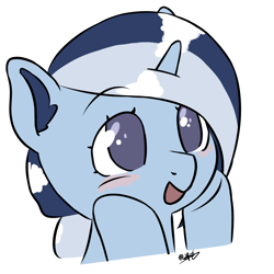 Size: 2000x2000 | Tagged: safe, artist:闪电_lightning, imported from derpibooru, oc, oc:river swirl, pony, unicorn, equestria at war mod, blushing, bust, cute, high res, open mouth, starry eyes, wingding eyes