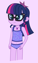 Size: 6412x10442 | Tagged: safe, artist:nightdrawing21, imported from derpibooru, sci-twi, twilight sparkle, equestria girls, belly button, clothes, cute, female, magical geodes, midriff, solo, swimsuit, tankini, twiabetes, vector, younger