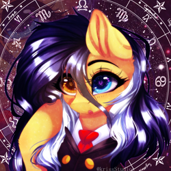 Size: 4369x4367 | Tagged: safe, artist:krissstudios, imported from derpibooru, oc, oc only, pony, absurd resolution, bust, female, heterochromia, mare, portrait, solo