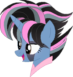 Size: 262x276 | Tagged: safe, artist:muhammad yunus, artist:selenaede, artist:tanahgrogot, imported from derpibooru, oc, oc only, oc:siti shafiyyah, pony, unicorn, base:selenaede, bedroom eyes, female, indonesia, mare, open mouth, rainbow power, simple background, solo, transparent background