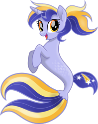 Size: 2171x2762 | Tagged: safe, artist:decprincess, imported from derpibooru, oc, oc only, pony, seapony (g4), unicorn, base used, dorsal fin, flowing tail, high res, horn, looking at you, open mouth, open smile, orange eyes, seaponified, simple background, smiling, solo, species swap, tail, transparent background