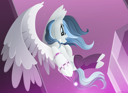 Size: 2320x1696 | Tagged: safe, artist:andaluce, imported from derpibooru, oc, oc:haze northfleet, pegasus, clothes, female, flying, gritted teeth, hoofless socks, lineless, mare, socks, spread wings, wings