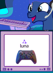 Size: 807x1102 | Tagged: safe, imported from derpibooru, princess luna, pony, gamer luna, amazon, amazon luna, amazon.com, controller, exploitable meme, female, irl, mare, meme, namesake, obligatory pony, photo, pun, solo, tv meme, visual pun