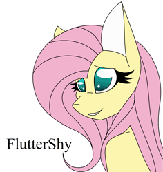 Size: 1819x1923 | Tagged: safe, artist:silenceshadowwolf, imported from derpibooru, fluttershy, pegasus, pony, bust, eyelashes, female, grin, mare, simple background, smiling, solo, starry eyes, white background, wingding eyes