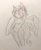 Size: 3024x3715 | Tagged: safe, artist:scribleydoodles, imported from derpibooru, rainbow dash, anthro, pegasus, arm behind head, armpits, clothes, female, high res, lineart, pants, traditional art, wings