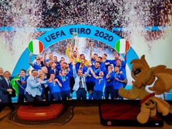 Size: 4032x3024 | Tagged: safe, artist:xeto_de, imported from derpibooru, oc, oc:milli, euro 2020, euro 2020 finals, football, irl, italy, photo, plushie, sports