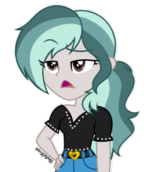 Size: 1320x1448 | Tagged: safe, artist:skyfallfrost, imported from derpibooru, oc, oc only, oc:dj silento, oc:ivory crescendo, equestria girls, clothes, female, shirt, simple background, solo, transparent background