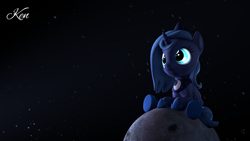 Size: 1920x1080 | Tagged: source needed, safe, artist:kenaga, imported from derpibooru, princess luna, alicorn, pony, 3d, female, filly, mare, moon, source filmmaker, tangible heavenly object, woona, younger