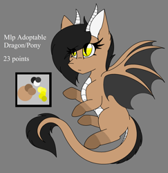 Size: 2319x2383 | Tagged: safe, artist:silenceshadowwolf, imported from derpibooru, oc, oc only, dracony, dragon, hybrid, pony, eyelashes, gray background, high res, horns, reference sheet, simple background, solo, wings