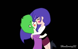 Size: 1000x628 | Tagged: safe, artist:ulisesramirez132, imported from derpibooru, spike, human, crossover, crossover shipping, dc superhero girls, duo, hug, human spike, humanized, kissing, love, shipping, zatanna, zatannaxspike, zataspike, zee zatara